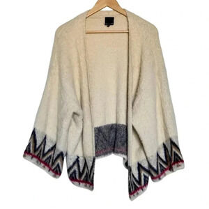 Sweet Claire Aztec Boho Soft Cardigan Sweater Cream Size L/XL